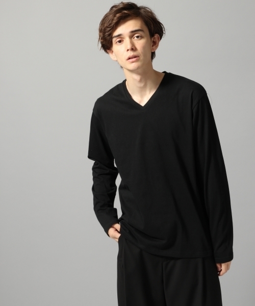 HARE(ハレ)の「【放熱/保温】ダブルファンクションVネックカットソー(HARE)(Tシャツ/カットソー・メンズ・ベージュ/オフホワイト/グレー/ブラック・SMALL/MEDIUM/LARGE)」の2枚目の写真