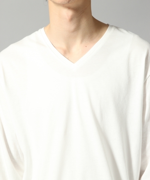 HARE(ハレ)の「【放熱/保温】ダブルファンクションVネックカットソー(HARE)(Tシャツ/カットソー・メンズ・ベージュ/オフホワイト/グレー/ブラック・SMALL/MEDIUM/LARGE)」の8枚目の写真