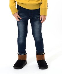 BREEZE | あったかインディゴ裏シャギーロングパンツ(10分丈)(デニムパンツ)