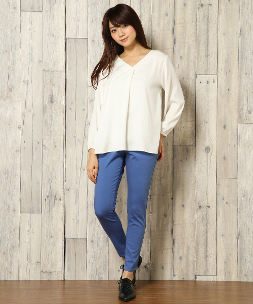 ikka（イッカ）の「スキニークロップドパンツ（その他パンツ・レディース・ブラック/ホワイト/ピンク/ブルー/ネイビー/オリーブ・SMALL/MEDIUM/LARGE）」の14枚目の写真