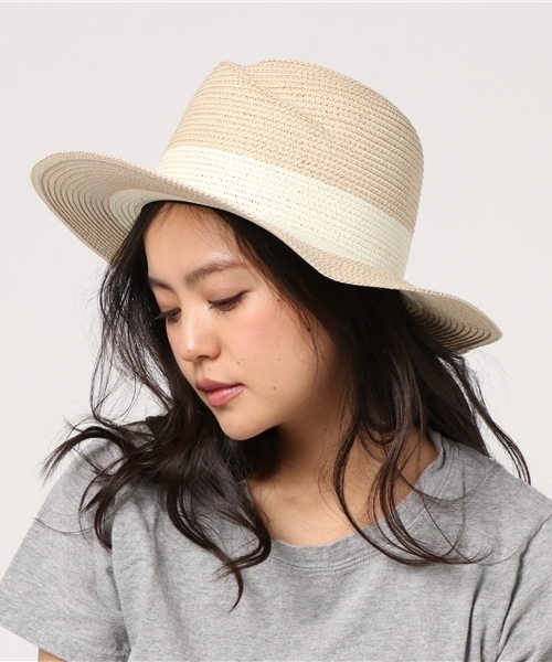 Casselini（キャセリーニ）の「スリム雑材ハット（ハット・レディース・ホワイト/ブラック/ブルー・ﾌﾘ-）」の2枚目の写真