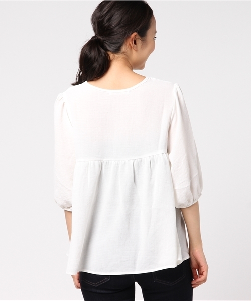 RAY CASSIN（レイカズン）の「レース使いスモックブラウス（シャツ/ブラウス・レディース・オフホワイト/イエロー/ブラック・FREE）」の6枚目の写真