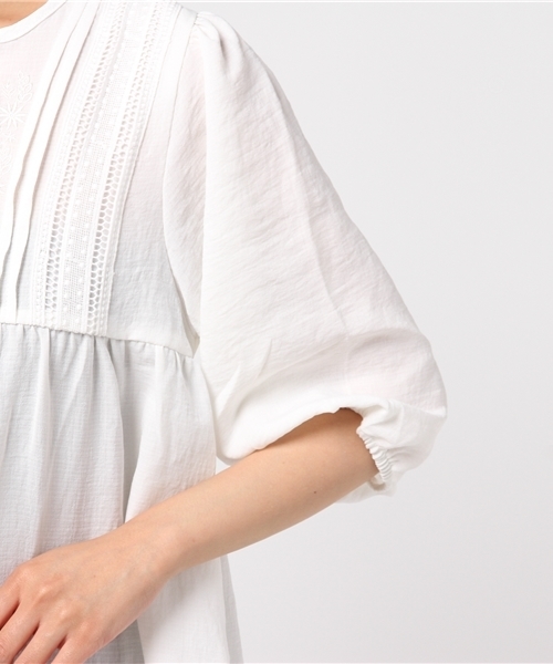 RAY CASSIN（レイカズン）の「レース使いスモックブラウス（シャツ/ブラウス・レディース・オフホワイト/イエロー/ブラック・FREE）」の8枚目の写真