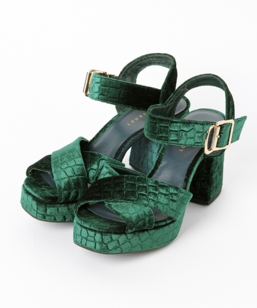 LOWRYS FARM（ローリーズファーム）の「ベロアクロスサンダル　765726 （サンダル・レディース・ブルー/レッド/ブラック/グリーン・MEDIUM/LARGE）」の12枚目の写真