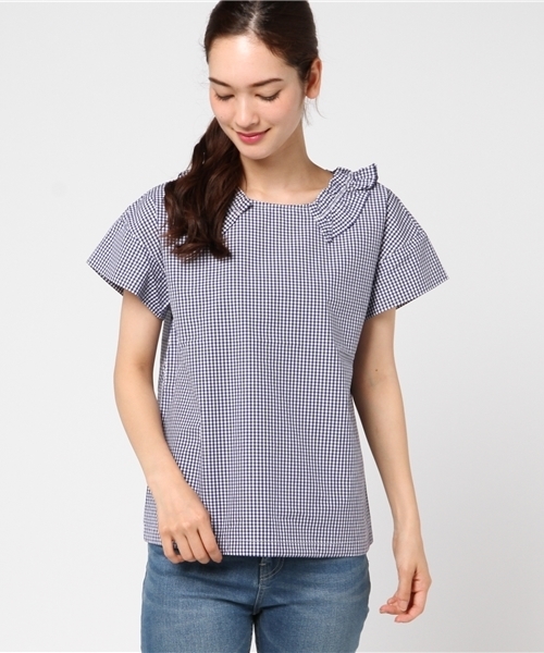 POU DOU DOU（プードゥドゥ）の「フリルブラウス（シャツ/ブラウス・レディース・オフホワイト/ブルー/ネイビー・3）」の3枚目の写真