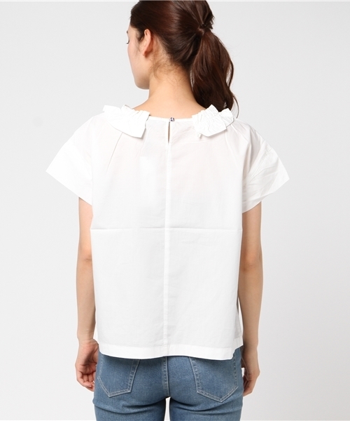 POU DOU DOU（プードゥドゥ）の「フリルブラウス（シャツ/ブラウス・レディース・オフホワイト/ブルー/ネイビー・3）」の9枚目の写真