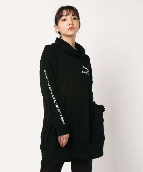 GeeRA(ジーラ)の「プリントオフタートルニットソーチュニック(チュニック・レディース・カーキ/ブラックミックス/グレー系その他/ブラック系その他/杢グレー・LARGE/MEDIUM/SMALL/X-LARGE)」の2枚目の写真