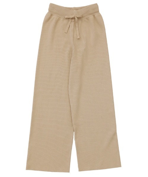 select MOCA(セレクトモカ)の「シンプルニットワイドパンツ(その他パンツ・レディース・ブラック/ベージュ/ブラウン・FREE)」の6枚目の写真