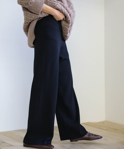 select MOCA(セレクトモカ)の「シンプルニットワイドパンツ(その他パンツ・レディース・ブラック/ベージュ/ブラウン・FREE)」の20枚目の写真