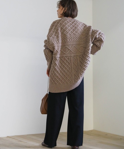 select MOCA(セレクトモカ)の「シンプルニットワイドパンツ(その他パンツ・レディース・ブラック/ベージュ/ブラウン・FREE)」の21枚目の写真