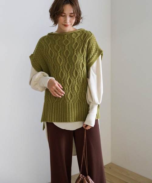 select MOCA(セレクトモカ)の「シンプルニットワイドパンツ(その他パンツ・レディース・ブラック/ベージュ/ブラウン・FREE)」の15枚目の写真