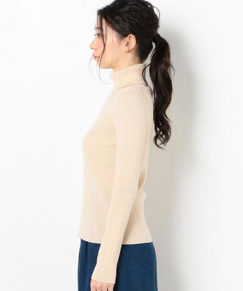 Another Edition（アナザーエディション）の「ベーシックリブタートルニット（ニット/セーター・レディース・ブラック/ナチュラル/ケリー/パープル・FREE）」の19枚目の写真