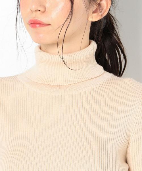 Another Edition（アナザーエディション）の「ベーシックリブタートルニット（ニット/セーター・レディース・ブラック/ナチュラル/ケリー/パープル・FREE）」の21枚目の写真