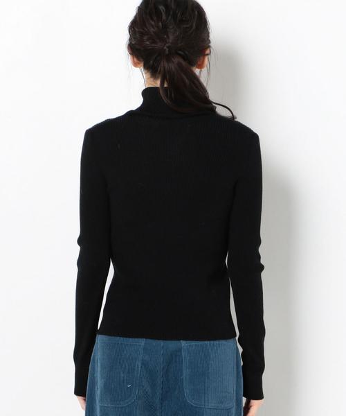 Another Edition（アナザーエディション）の「ベーシックリブタートルニット（ニット/セーター・レディース・ブラック/ナチュラル/ケリー/パープル・FREE）」の14枚目の写真