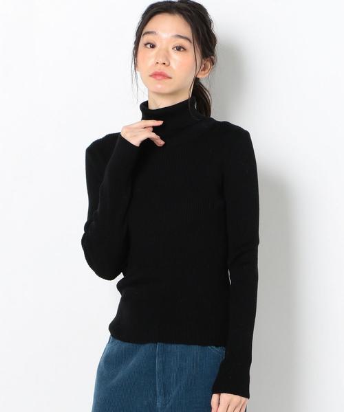 Another Edition（アナザーエディション）の「ベーシックリブタートルニット（ニット/セーター・レディース・ブラック/ナチュラル/ケリー/パープル・FREE）」の16枚目の写真