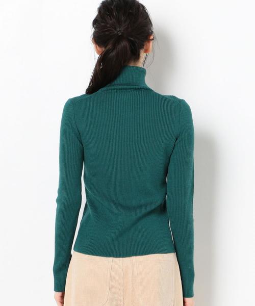 Another Edition（アナザーエディション）の「ベーシックリブタートルニット（ニット/セーター・レディース・ブラック/ナチュラル/ケリー/パープル・FREE）」の5枚目の写真