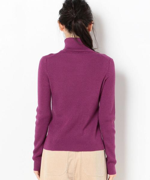 Another Edition（アナザーエディション）の「ベーシックリブタートルニット（ニット/セーター・レディース・ブラック/ナチュラル/ケリー/パープル・FREE）」の8枚目の写真