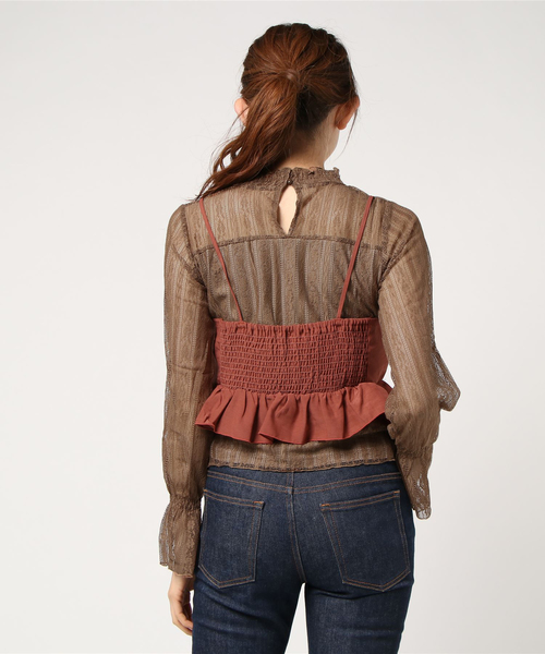 one after another NICE CLAUP（ワンアフターアナザーナイスクラップ）の「ビスチェ付きレーストップス（Tシャツ/カットソー・レディース・ピンク系その他/ドット/チェック・FREE）」の21枚目の写真