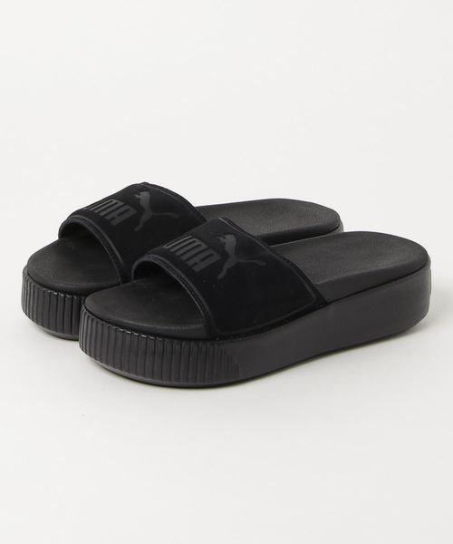 PUMA（プーマ）の「プラットフォーム スライド ボールド SD ウィメンズ (WOMEN)（サンダル・レディース・ブラック/グリーン・24.0cm/23.0cm/25.0cm/22.0cm）」の2枚目の写真