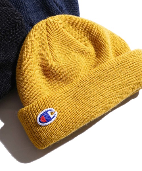 Champion（チャンピオン）の「∴WEGO/Champion ショートニットキャップ（ニットキャップ/ビーニー・メンズ・ブラック/ネイビー/マスタード・FREE）」の3枚目の写真