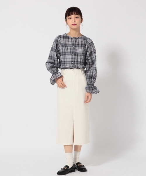 LOWRYS FARM（ローリーズファーム）の「サッカーチェックブラウス　784505 （シャツ/ブラウス・レディース・ネイビー/レッド/イエロー・MEDIUM/LARGE）」の12枚目の写真