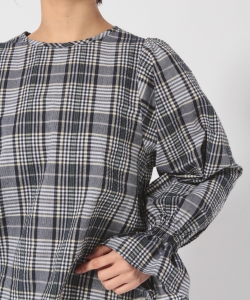 LOWRYS FARM（ローリーズファーム）の「サッカーチェックブラウス　784505 （シャツ/ブラウス・レディース・ネイビー/レッド/イエロー・MEDIUM/LARGE）」の7枚目の写真