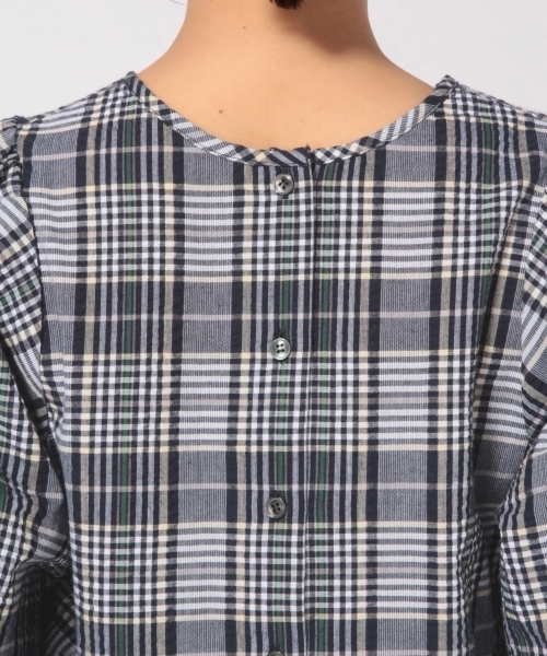 LOWRYS FARM（ローリーズファーム）の「サッカーチェックブラウス　784505 （シャツ/ブラウス・レディース・ネイビー/レッド/イエロー・MEDIUM/LARGE）」の14枚目の写真