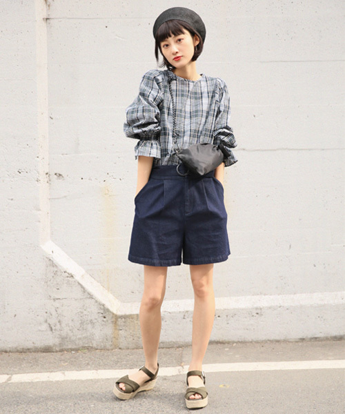 LOWRYS FARM（ローリーズファーム）の「サッカーチェックブラウス　784505 （シャツ/ブラウス・レディース・ネイビー/レッド/イエロー・MEDIUM/LARGE）」の16枚目の写真