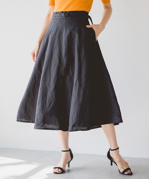 A part by（アパートバイ）の「L/Rキリカエフレアスカート　789655（スカート・レディース・ブラウン/ベージュ/ネイビー/レッド/ブラック系その他・MEDIUM/LARGE）」の4枚目の写真