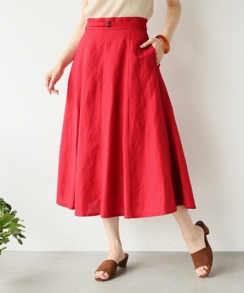 A part by（アパートバイ）の「L/Rキリカエフレアスカート　789655（スカート・レディース・ブラウン/ベージュ/ネイビー/レッド/ブラック系その他・MEDIUM/LARGE）」の5枚目の写真