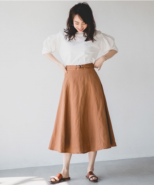 A part by（アパートバイ）の「L/Rキリカエフレアスカート　789655（スカート・レディース・ブラウン/ベージュ/ネイビー/レッド/ブラック系その他・MEDIUM/LARGE）」の16枚目の写真