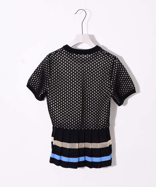 UNITED TOKYO(ユナイテッドトウキョウ)の「タックプリーツラティスニット(ニット/セーター・レディース・ブラック/ネイビー・1)」の7枚目の写真