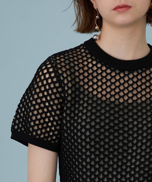 UNITED TOKYO(ユナイテッドトウキョウ)の「タックプリーツラティスニット(ニット/セーター・レディース・ブラック/ネイビー・1)」の11枚目の写真