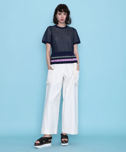 UNITED TOKYO(ユナイテッドトウキョウ)の「タックプリーツラティスニット(ニット/セーター・レディース・ブラック/ネイビー・1)」の20枚目の写真