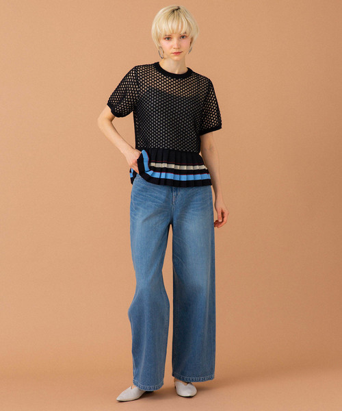 UNITED TOKYO(ユナイテッドトウキョウ)の「タックプリーツラティスニット(ニット/セーター・レディース・ブラック/ネイビー・1)」の22枚目の写真