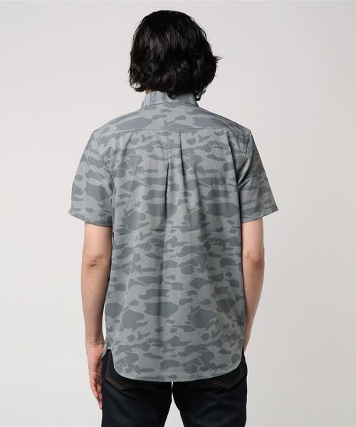 Champion（チャンピオン）の「【Champion/チャンピオン】メンズ キャンパス ショートスリーブボタンダウンシャツ（シャツ/ブラウス・メンズ・グレー×サックスブルー/アーミー・LARGE/MEDIUM/X-LARGE）」の4枚目の写真