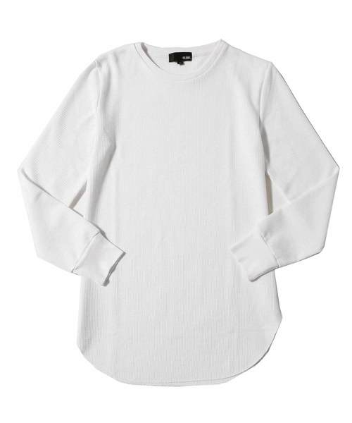 JOKER(ジョーカー)の「ワッフルロング丈長袖Tシャツ カットソー(Tシャツ/カットソー・メンズ・ブルー系その他/オフホワイト/カーキ/ベージュ/ブラック/ピンク・L/M/XL)」の8枚目の写真