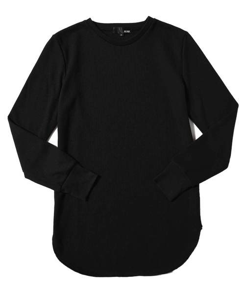 JOKER(ジョーカー)の「ワッフルロング丈長袖Tシャツ カットソー(Tシャツ/カットソー・メンズ・ブルー系その他/オフホワイト/カーキ/ベージュ/ブラック/ピンク・L/M/XL)」の9枚目の写真