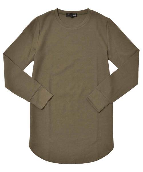 JOKER(ジョーカー)の「ワッフルロング丈長袖Tシャツ カットソー(Tシャツ/カットソー・メンズ・ブルー系その他/オフホワイト/カーキ/ベージュ/ブラック/ピンク・L/M/XL)」の11枚目の写真