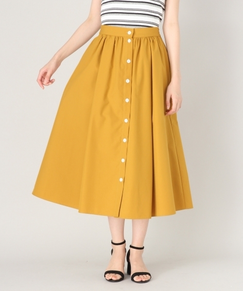 LOWRYS FARM（ローリーズファーム）の「マエボタンギャザースカート  799340（スカート・レディース・ブルー/チェック/ベージュ/イエロー・FREE）」の3枚目の写真