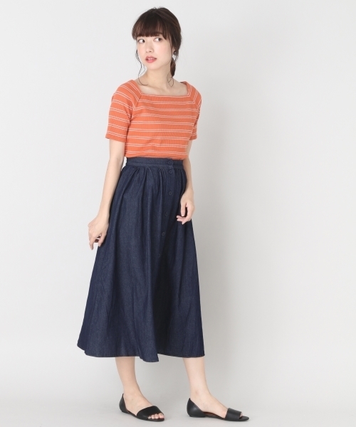 LOWRYS FARM（ローリーズファーム）の「マエボタンギャザースカート  799340（スカート・レディース・ブルー/チェック/ベージュ/イエロー・FREE）」の9枚目の写真