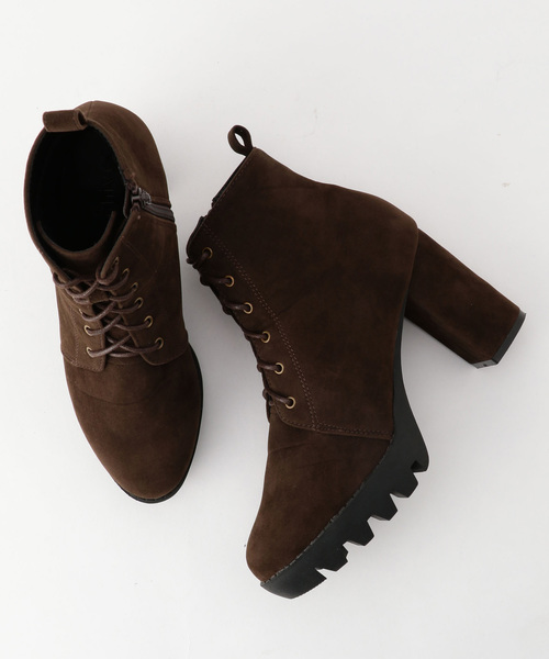 archives（アルシーヴ）の「レースアップショートブーツ（ブーツ・レディース・ブラック/ダークブラウン・MEDIUM/LARGE）」の4枚目の写真