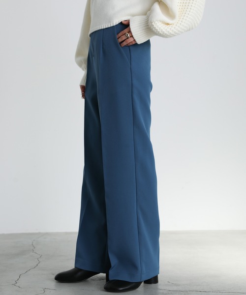 select MOCA(セレクトモカ)の「ハイウエストワイドパンツ(スラックス・レディース・ブラック/グリーン/ボルドー/グレイッシュブルー/レンガ/ブルー/ライトグリーン/ライトベージュ・SMALL/MEDIUM)」の10枚目の写真