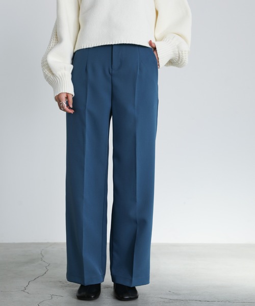 select MOCA(セレクトモカ)の「ハイウエストワイドパンツ(スラックス・レディース・ブラック/グリーン/ボルドー/グレイッシュブルー/レンガ/ブルー/ライトグリーン/ライトベージュ・SMALL/MEDIUM)」の13枚目の写真