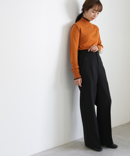 select MOCA(セレクトモカ)の「ハイウエストワイドパンツ(スラックス・レディース・ブラック/グリーン/ボルドー/グレイッシュブルー/レンガ/ブルー/ライトグリーン/ライトベージュ・SMALL/MEDIUM)」の22枚目の写真