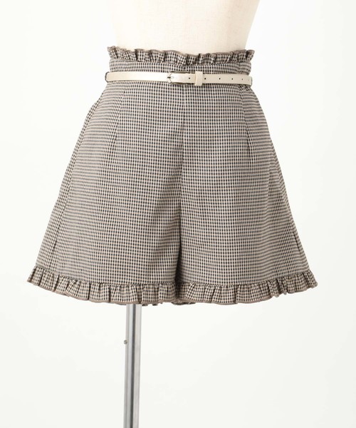 one after another NICE CLAUP(ワンアフターアナザーナイスクラップ)の「ベルトアソート裾フリルショートパンツ(その他パンツ・レディース・ブラック/ブラック系その他/ブラウン系その他/レンガ・FREE)」の14枚目の写真