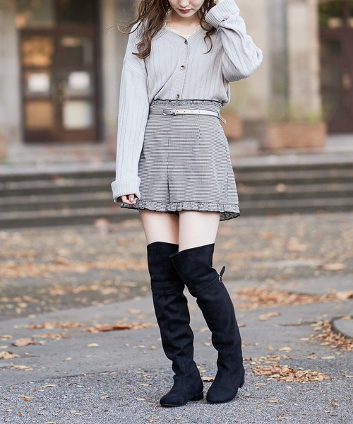 one after another NICE CLAUP(ワンアフターアナザーナイスクラップ)の「ベルトアソート裾フリルショートパンツ(その他パンツ・レディース・ブラック/ブラック系その他/ブラウン系その他/レンガ・FREE)」の8枚目の写真