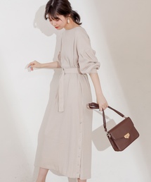 natural couture | スナップボタン付ワッフルワンピース(ワンピース)