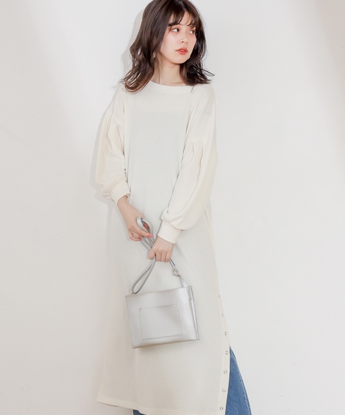 natural couture(ナチュラルクチュール)の「スナップボタン付ワッフルワンピース(ワンピース・レディース・オフホワイト/ブラック/ライトベージュ/ミント/レンガ/イエロー/ピンク系その他・FREE)」の9枚目の写真