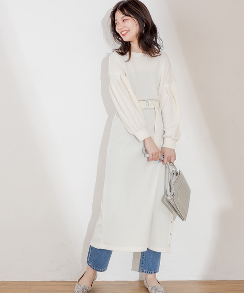 natural couture(ナチュラルクチュール)の「スナップボタン付ワッフルワンピース(ワンピース・レディース・オフホワイト/ブラック/ライトベージュ/ミント/レンガ/イエロー/ピンク系その他・FREE)」の10枚目の写真